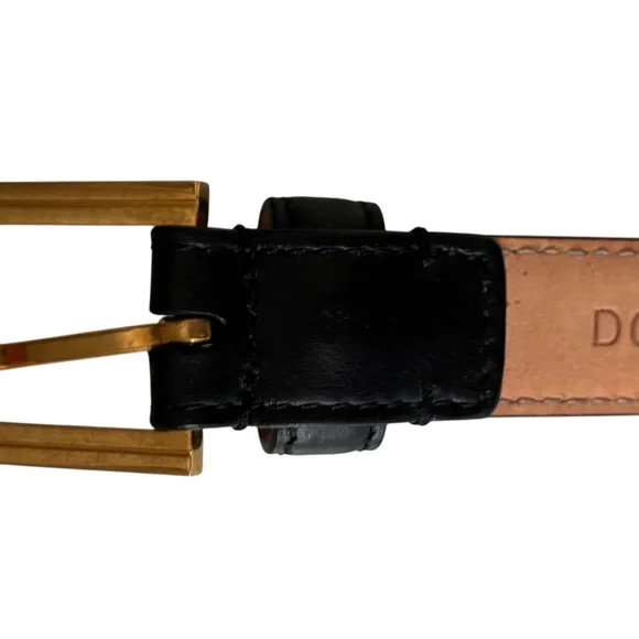 VERSACE Vintage RARE Gold Logo Thin Belt Size 80/32 - Picture 6 of 9